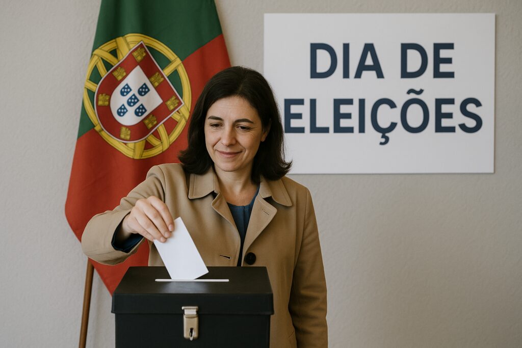 a women voting in Portugal