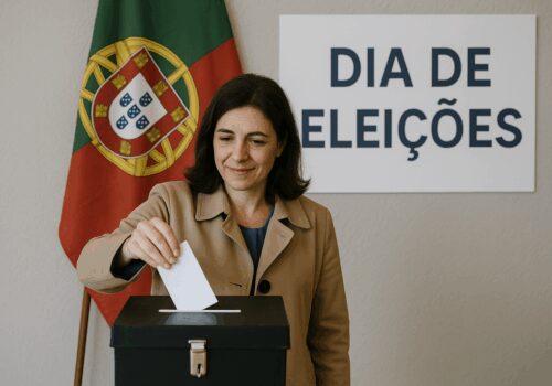 a women voting in Portugal
